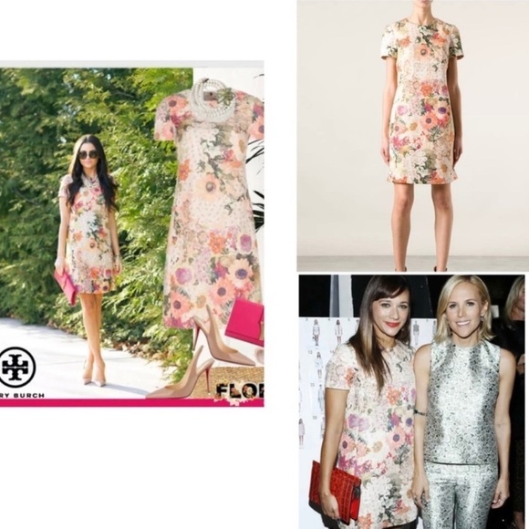 Tory Burch Kaley Floral Tweed Dress size 8 - Picture 6 of 16